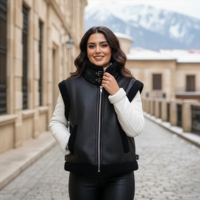 Noir Shearling Vest