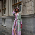Rose Mist Satin Kimono