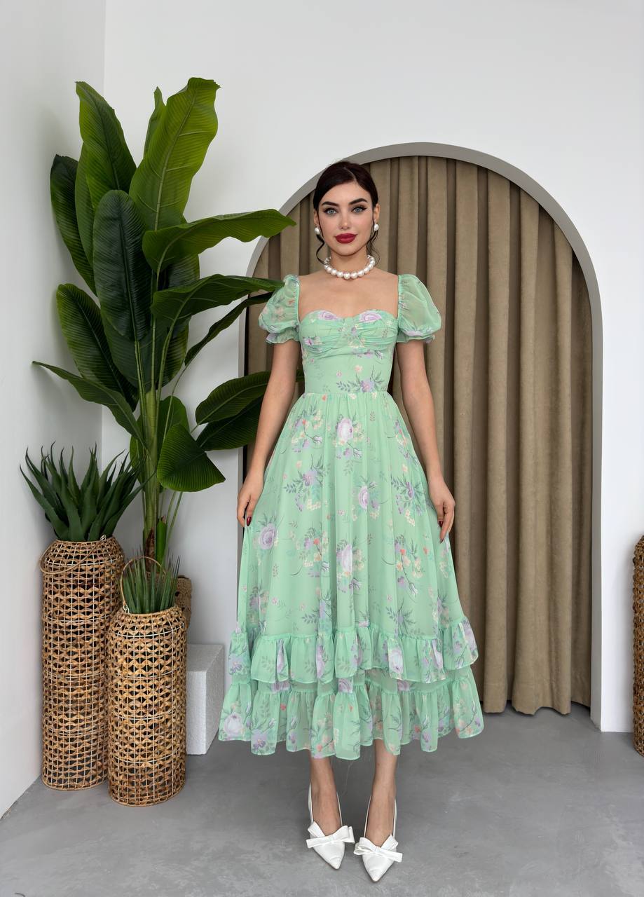 Emerald Blossom Dress