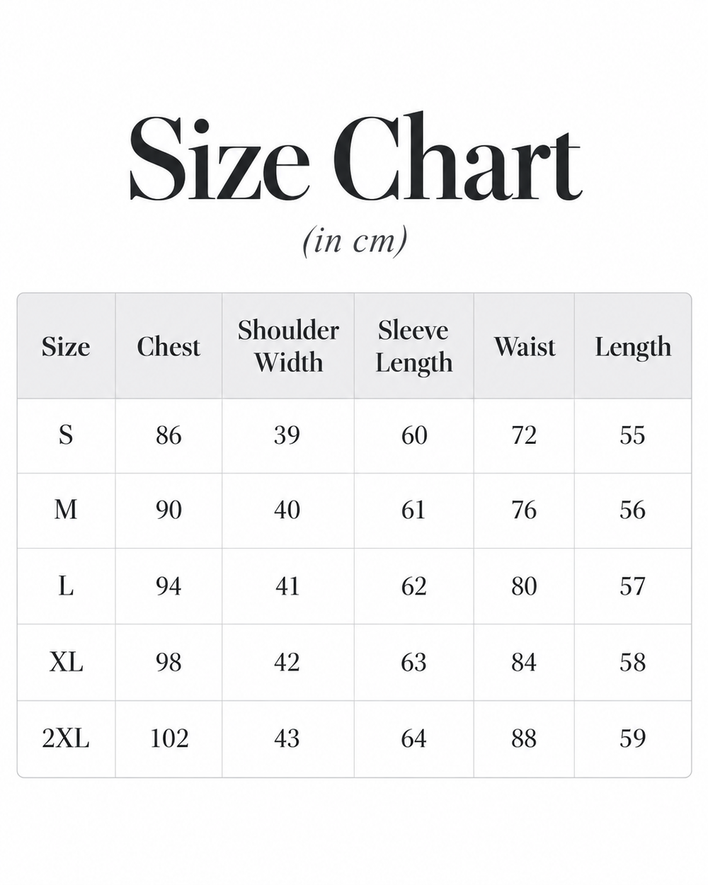 Size Chart