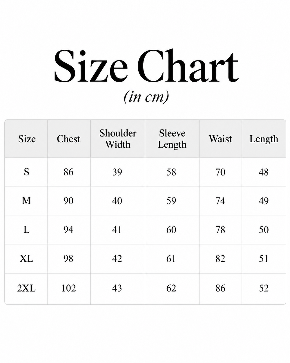 Size Chart