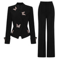 Noir Papillon Pants Set