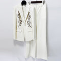 Ivory Embellished Tailored Suit