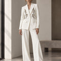 Ivory Embellished Tailored Suit