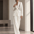 Ivory Embellished Tailored Suit
