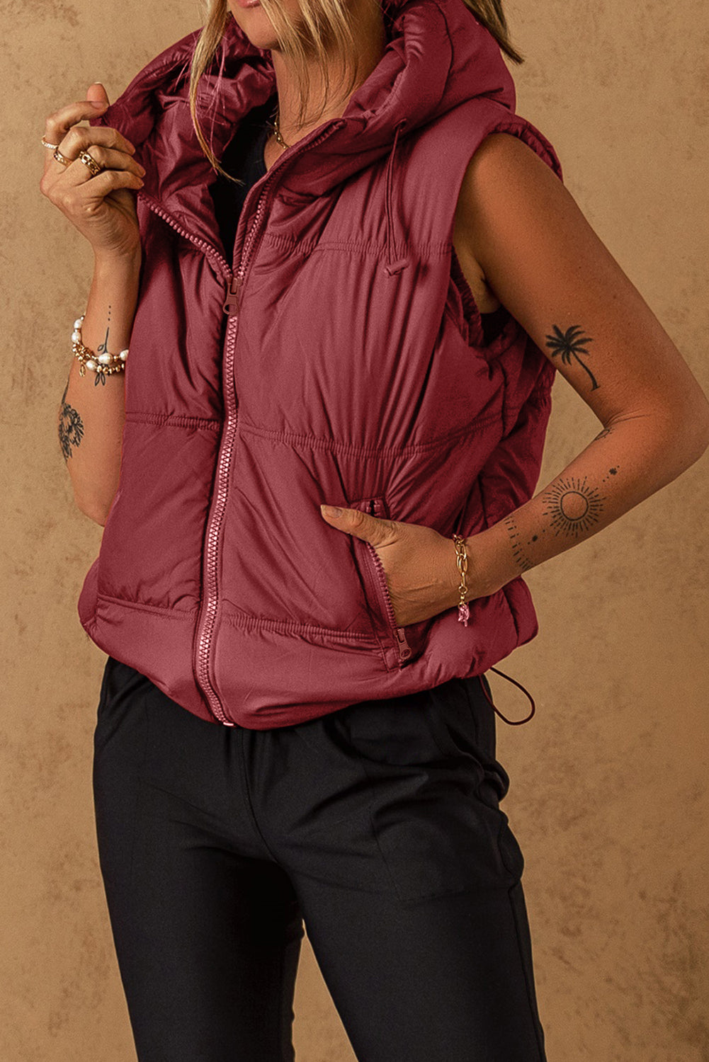 Wine Puffer Vest