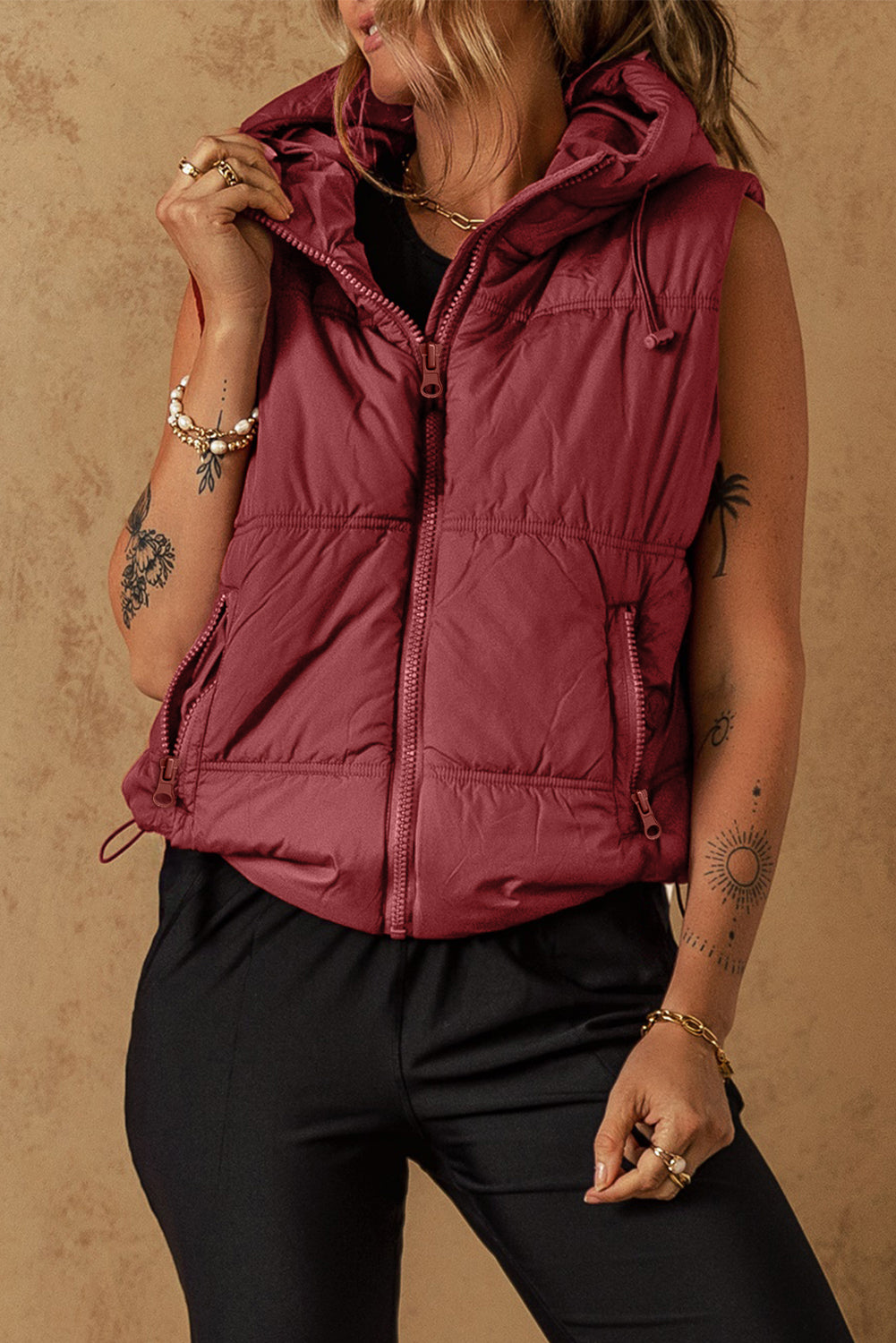 Wine Puffer Vest