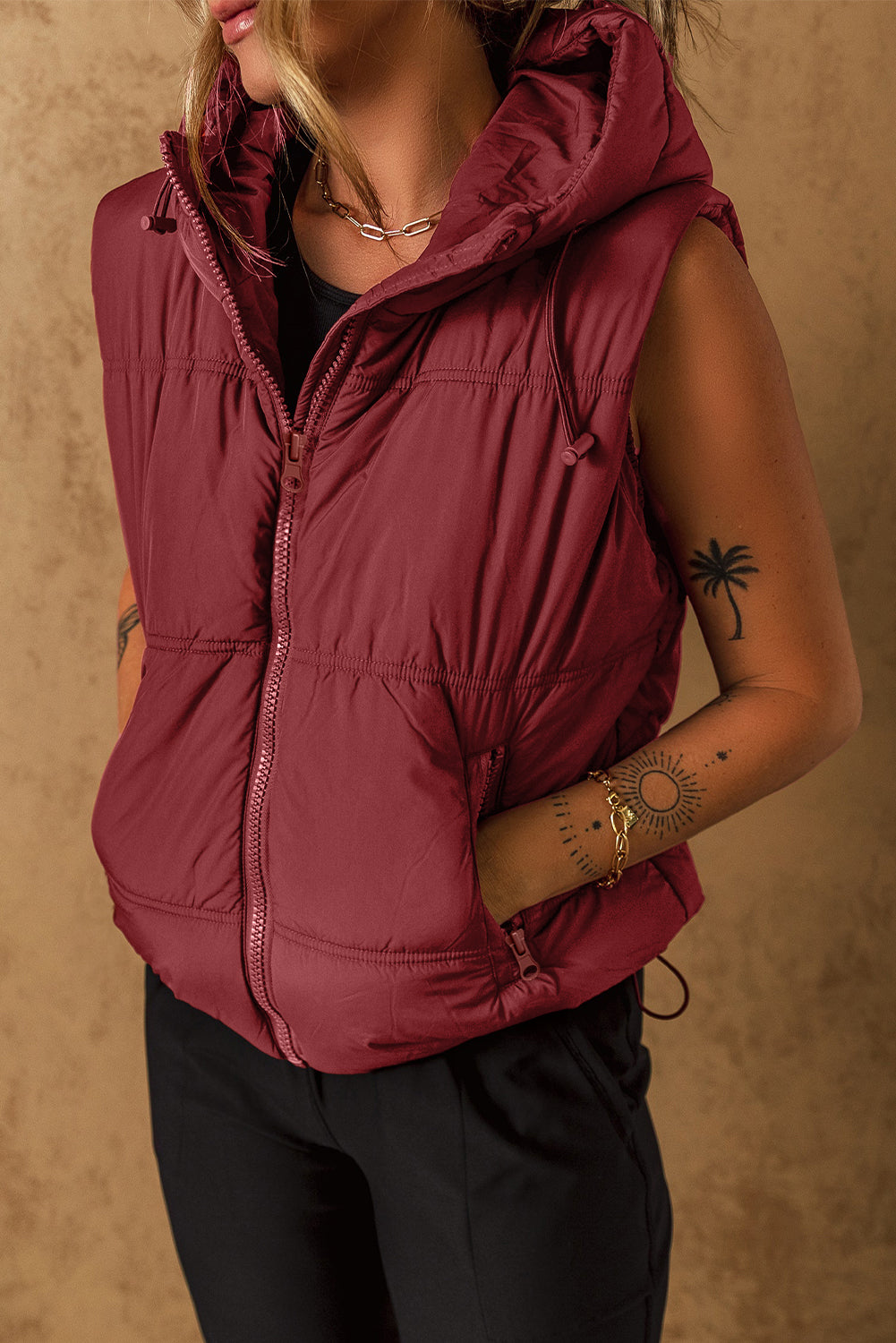 Wine Puffer Vest