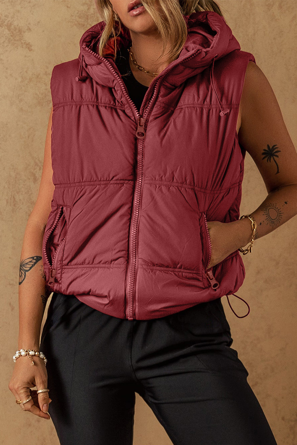 Wine Puffer Vest