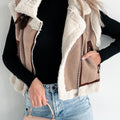Taupe Shearling Vest