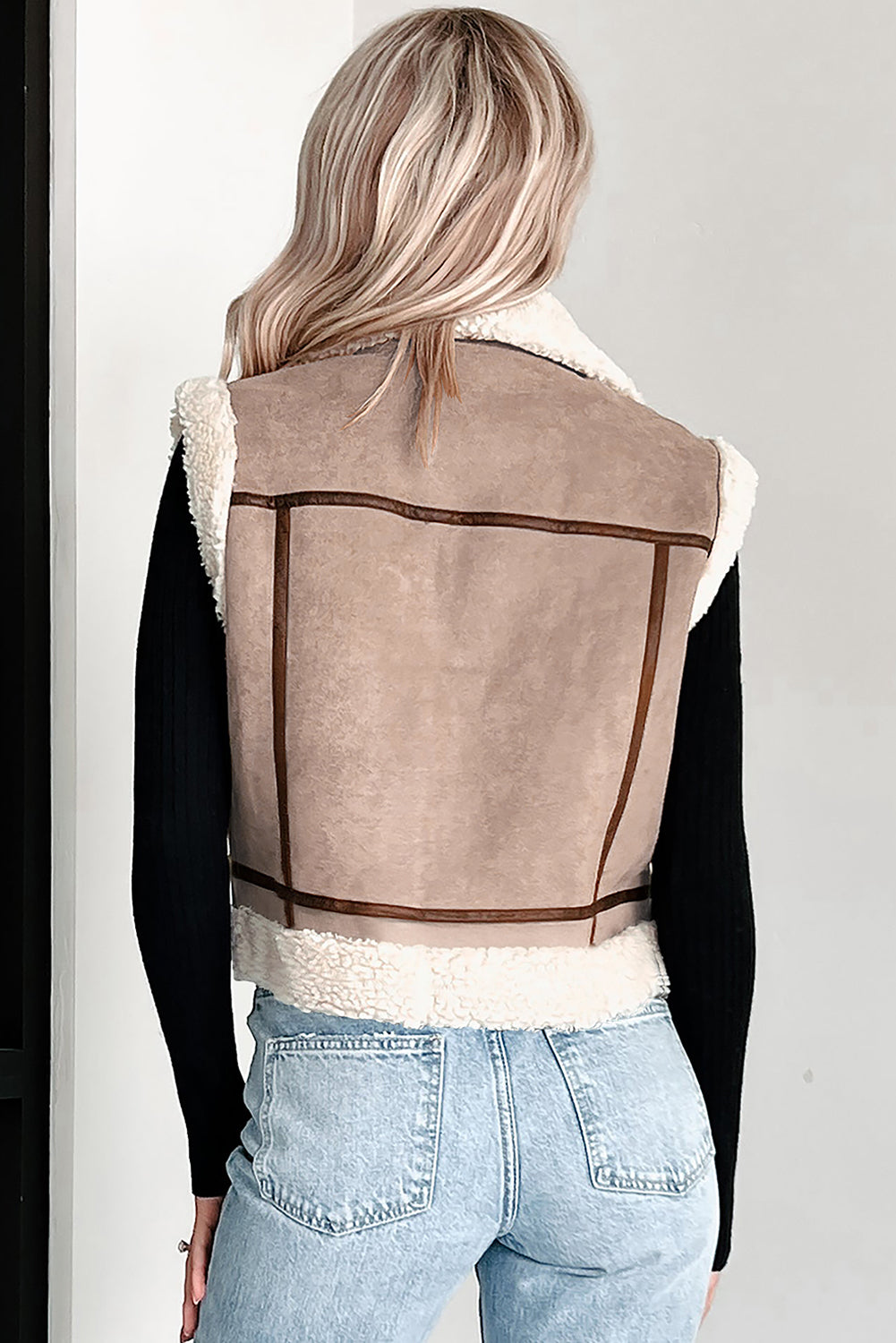 Taupe Shearling Vest