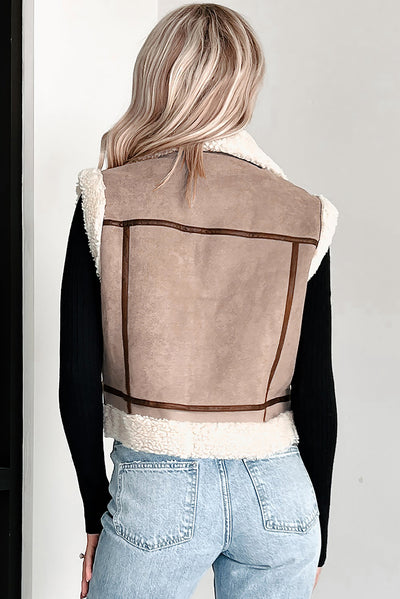 Taupe Shearling Vest