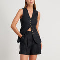 Vanilla Sand Linen Vest Set