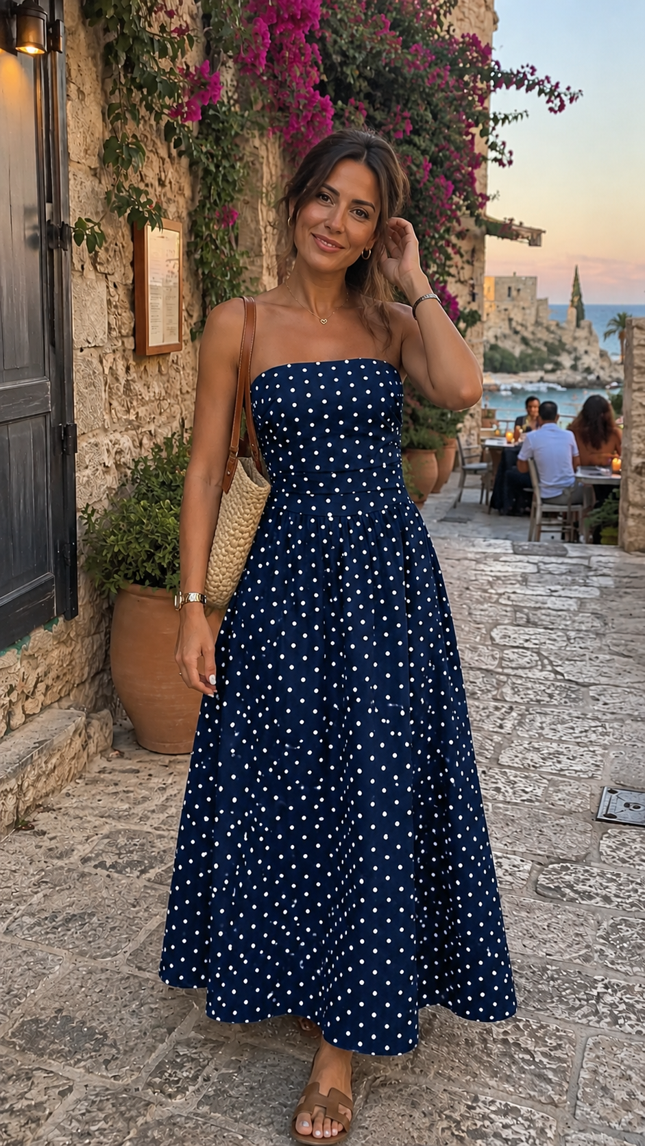 Midnight Polka Dress
