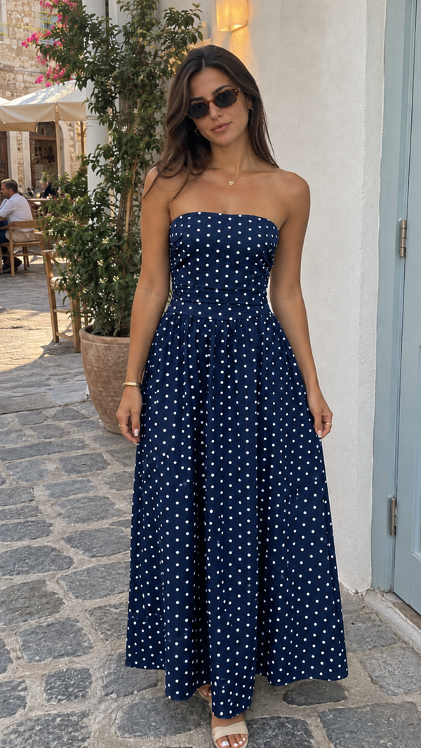 Midnight Polka Dress