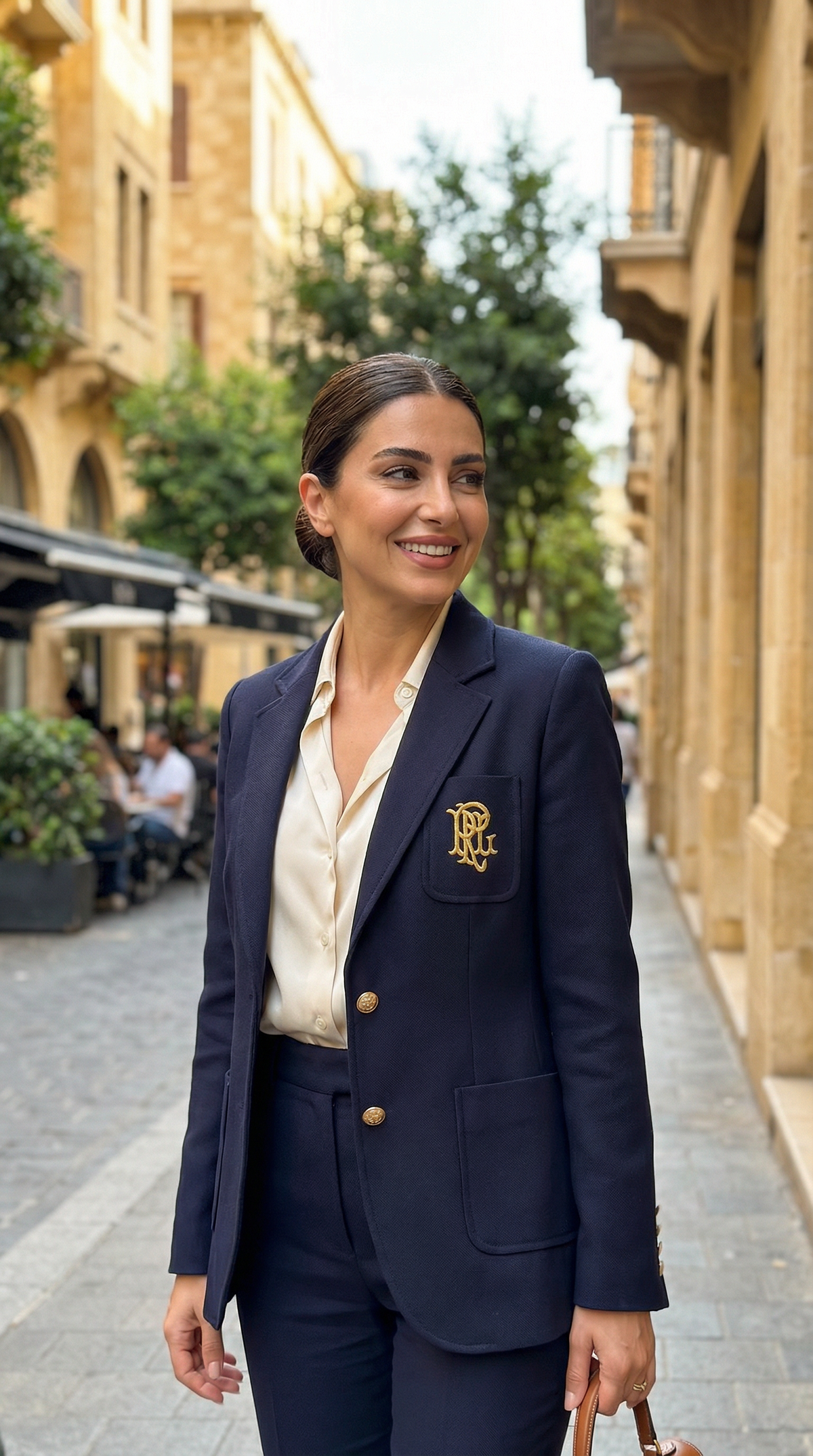 Navy Crest Blazer