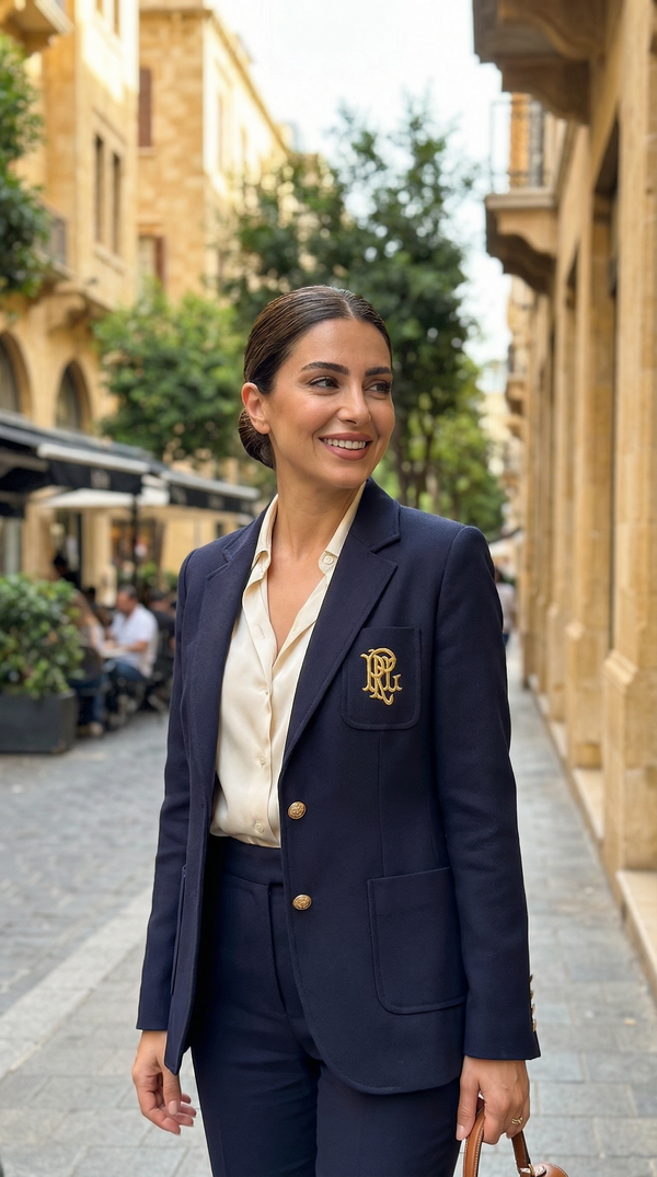 Navy Crest Blazer