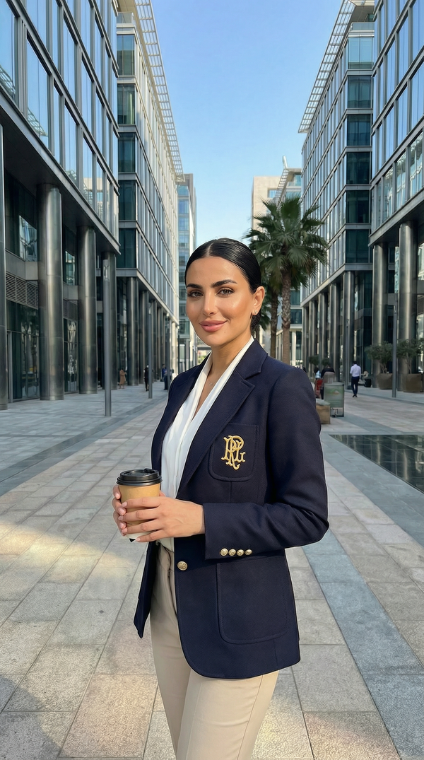 Navy Crest Blazer