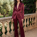 Bordeaux Satin Suit