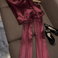 Bordeaux Satin Suit