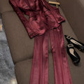 Bordeaux Satin Suit