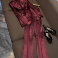 Bordeaux Satin Suit