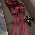 Bordeaux Satin Suit