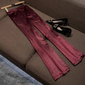 Bordeaux Satin Suit