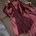 Bordeaux Satin Suit