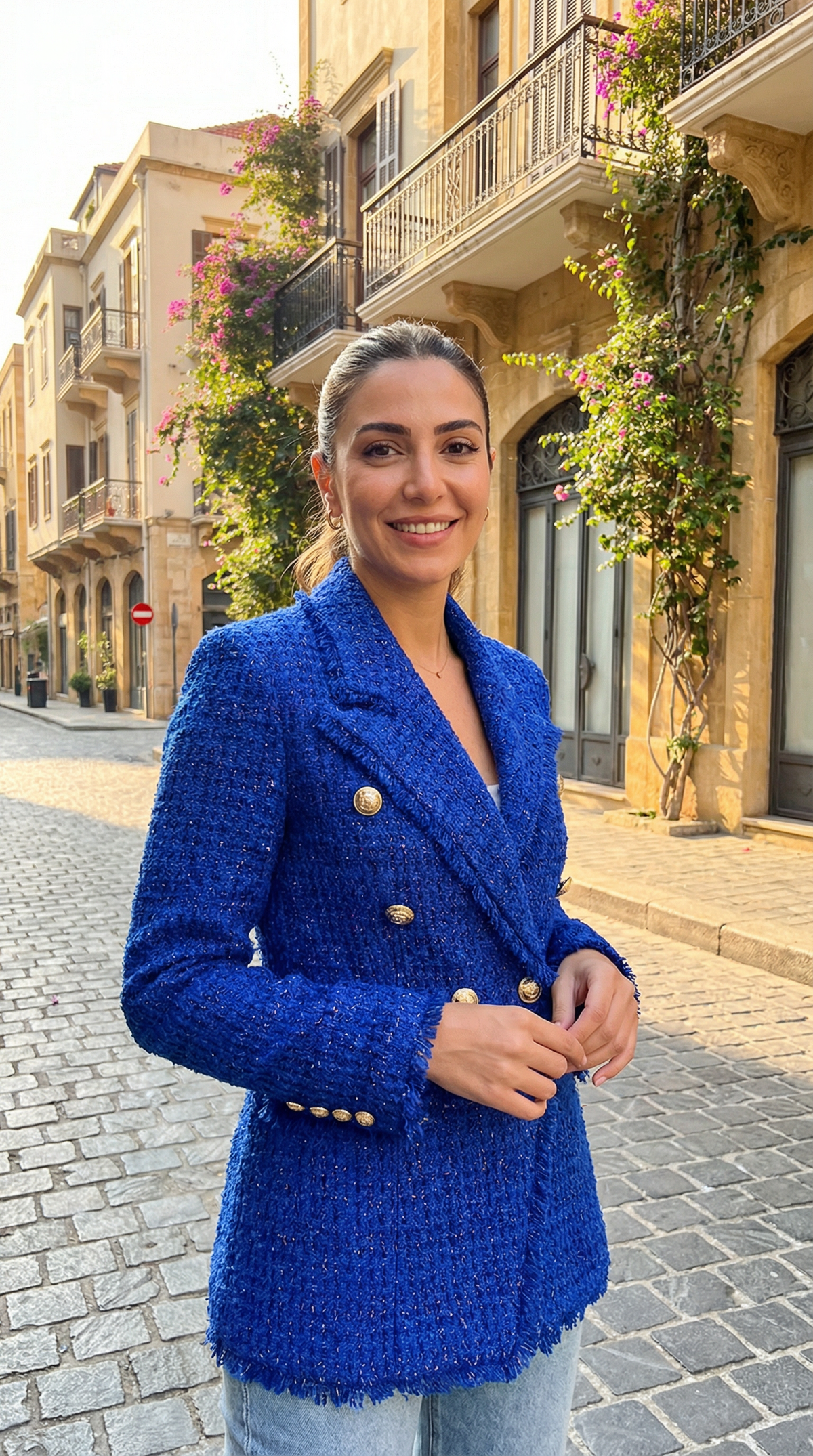 Royal Azure Tweed Blazer