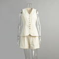 Vanilla Sand Linen Vest Set
