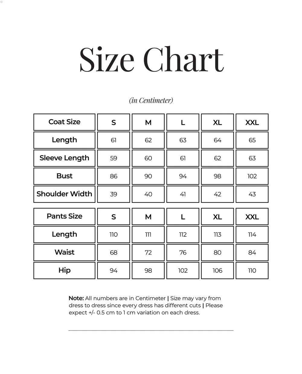 Size Chart
