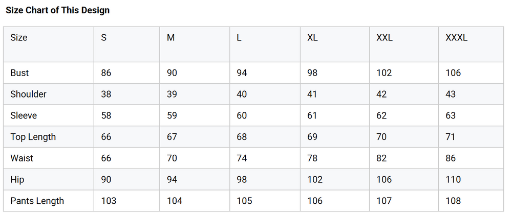 Size Chart