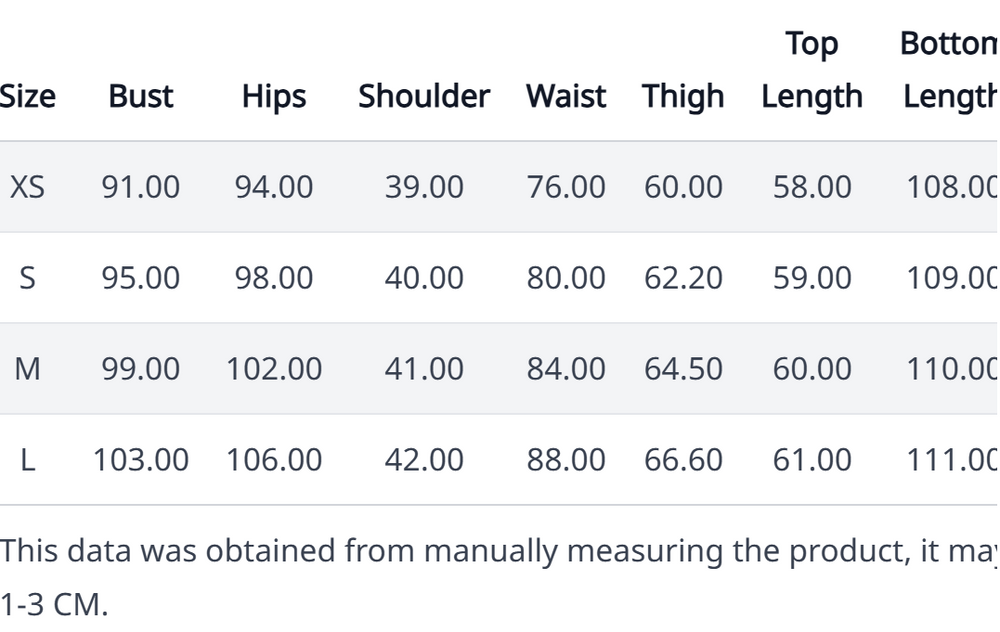 Size Chart