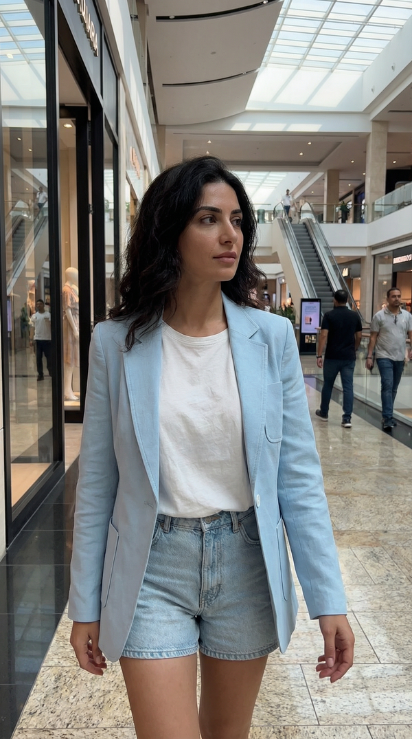 Sky Linen Blazer