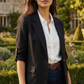 Blush Linen Blazer