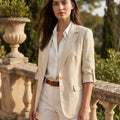 Blush Linen Blazer