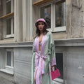Rose Mist Satin Kimono