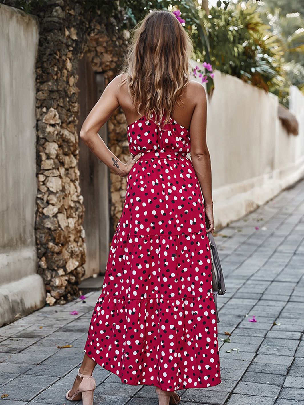 Romantic Spot Midi Dress
