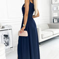 17397-2-299-7 CHIARA elegant maxi dress with straps - navy blue-2