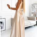 18216-3-299-8 CHIARA elegant satin maxi dress with straps - gold-3