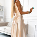 18216-5-299-8 CHIARA elegant satin maxi dress with straps - gold-5
