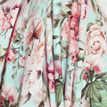 18126-5-478-1 MAYA Dress with longer back, neckline and belt - pink flowers-5