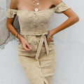 Smooth Voyage Off Shoulder Dress