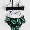 Stay Salty Leaf Print One-Piece Swimsuit