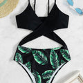 Stay Salty Leaf Print One-Piece Swimsuit