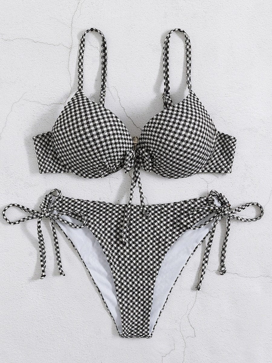 Sandy Toes Gingham Print Bikini
