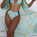 Chasing Waves Chain-Link Print Bikini Set