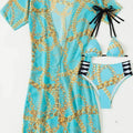 Chasing Waves Chain-Link Print Bikini Set