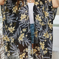 Sunshine Time Floral Print Long Sleeve Coverup